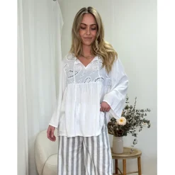 MARTA DU CHATEAU dame bluse MdcCaterina 5616 - White Best