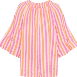 MARTA DU CHATEAU dame bluse MdcPutte 7316 - Orange/Fuxia Stripe Outlet