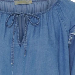 MARTA DU CHATEAU dame bluse MdcMarta - Medium Blue Outlet