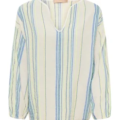 MARTA DU CHATEAU dame bluse 9574 - Blue/Yellow12