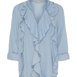 MARTA DU CHATEAU dame bluse MdcFrancesca - Light blue Outlet