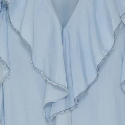 MARTA DU CHATEAU dame bluse MdcFrancesca - Light blue Outlet