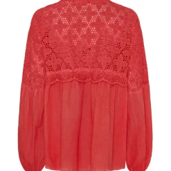 MARTA DU CHATEAU dame bluse MdcAurora - Rosso Cold Wash New