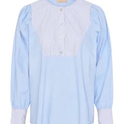 MARTA DU CHATEAU dame bluse 5519 - Blue Discount