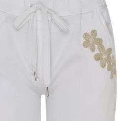MARTA DU CHATEAU dame bukser MdcTalia - White/Beige Flower Best