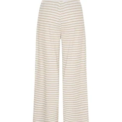 MARTA DU CHATEAU dame bukser MdcMireya 22611 - White/Camello Stripe