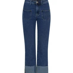 MARTA DU CHATEAU dame bukser MdcDelores Mdc183-26185 - Dark Blue Denim Sale
