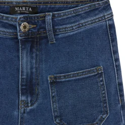 MARTA DU CHATEAU dame bukser MdcDelores Mdc183-26185 - Dark Blue Denim Sale
