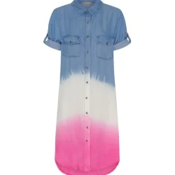 MARTA DU CHATEAU dame kjole MdcKirstín - LightBlue/White/Fuxia Discount