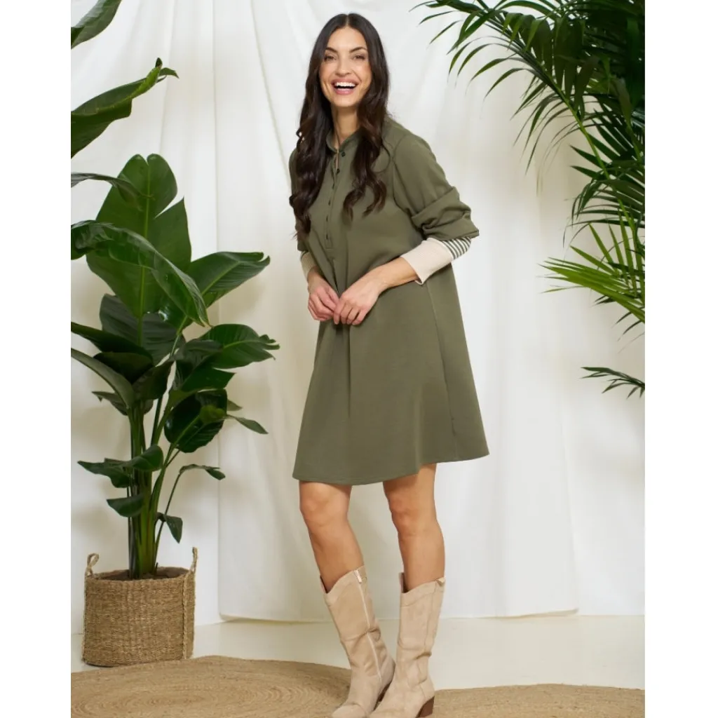 MARTA DU CHATEAU dame kjole MdcCybele 32166/A - Kaki New