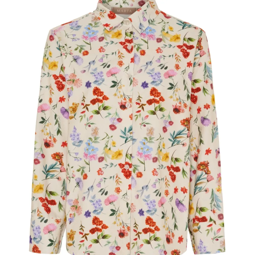 MARTA DU CHATEAU dame skjorte MdcMagnolia 258042V - Beige Print Best