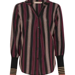 MARTA DU CHATEAU dame skjorte MdcPeyton 25161 - Black/Bordeaux1 Best