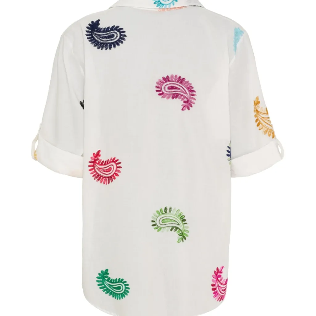 MARTA DU CHATEAU dame skjorte MdcEster 5155 - White Multi Cashmere Discount