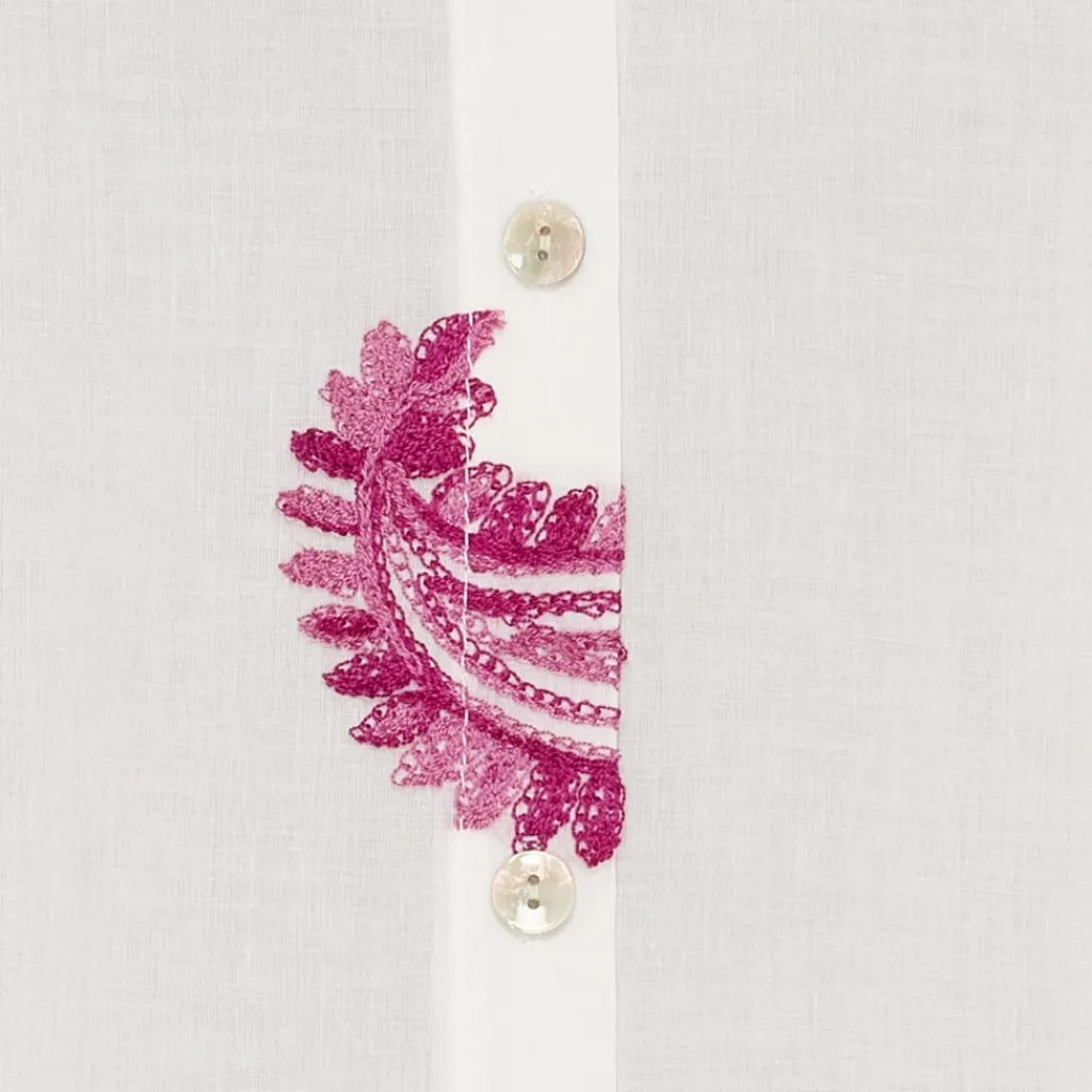 MARTA DU CHATEAU dame skjorte MdcEster 5155 - White Multi Cashmere Discount