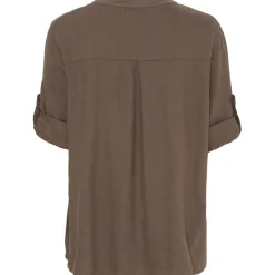 MARTA DU CHATEAU dame skjorte 85137-1 - Cold brown Online