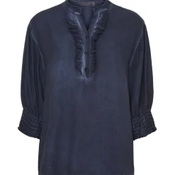 MARTA DU CHATEAU dame skjorte MdcUnnur 6317 - Blue Scuro CW Discount