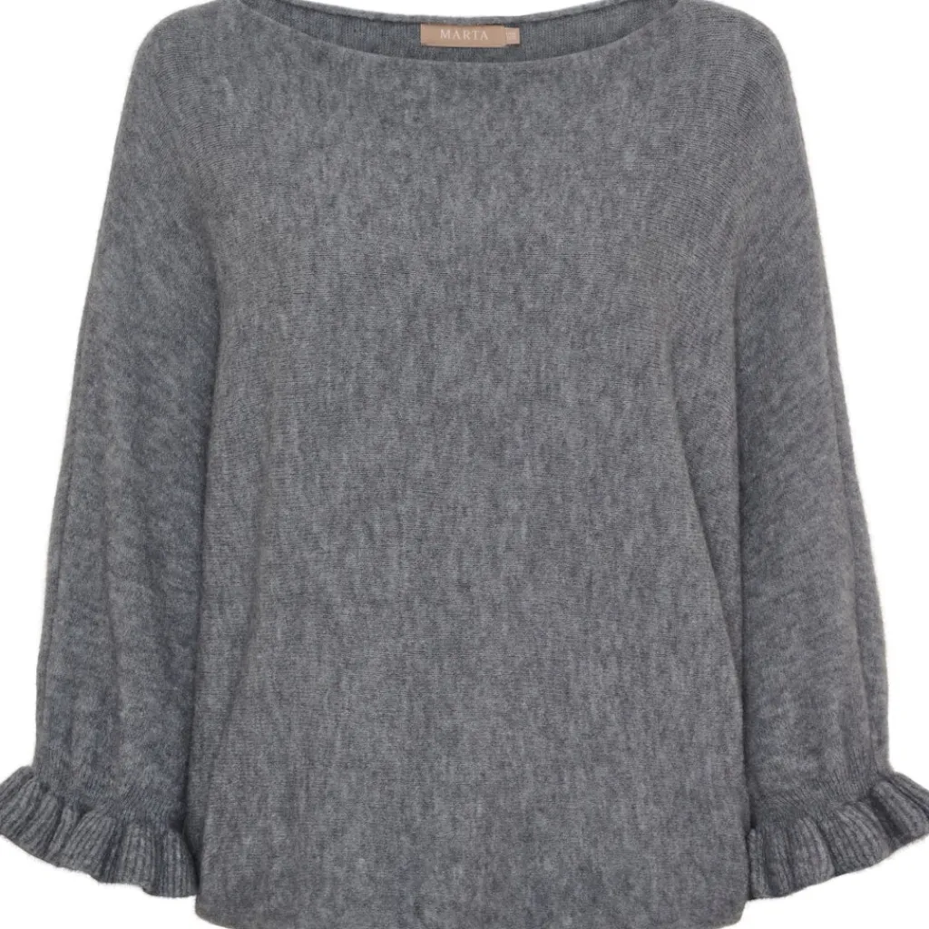 MARTA DU CHATEAU dame strik MdcElderflower 30003 - GrigioAntracite2901 New