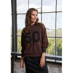 MARTA DU CHATEAU dame sweatshirt MdcLiora 58512M - Moro/Black Hot