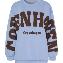 MARTA DU CHATEAU dame sweatshirt MdcHibiscus 22659 - Sky Blue Online