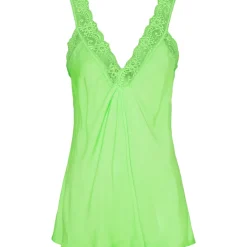 MARTA DU CHATEAU dame top med blondekant 21336 - Fluo Verde Sale