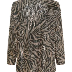 MARTA DU CHATEAU dame top MdcJinny - Beige/Black Discount