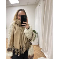 MARTA DU CHATEAU dame tørklæde 171419 - Beige Discount