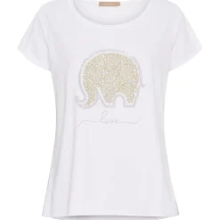MARTA DU CHATEAU dame T-shirt MdcMarie 1535 - White Love Elephant
