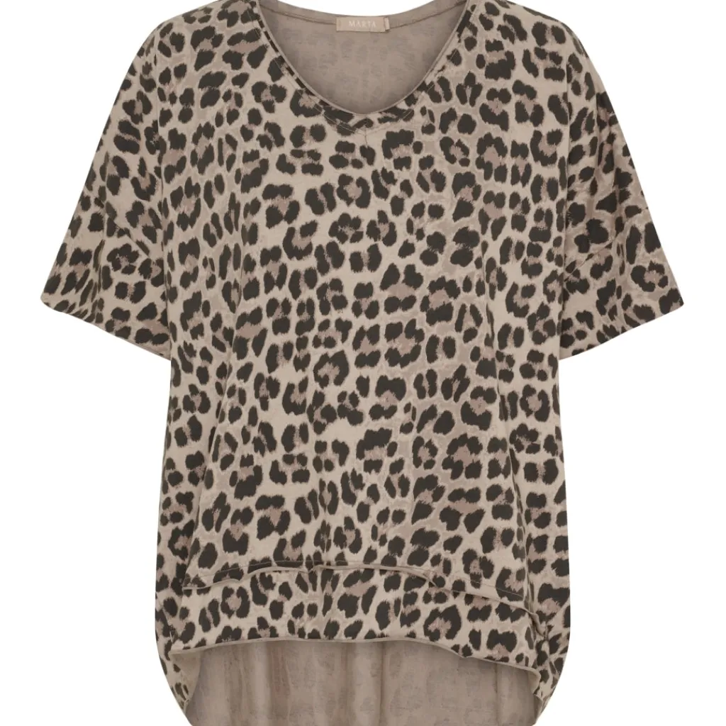 MARTA DU CHATEAU dame T-Shirt MdcHarper 2436C - Beige Leo Hot