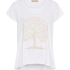 MARTA DU CHATEAU dame T-shirt MdcMarie 1535 - White Tree
