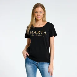 MARTA DU CHATEAU Dame T-shirt MT002 - Black Outlet