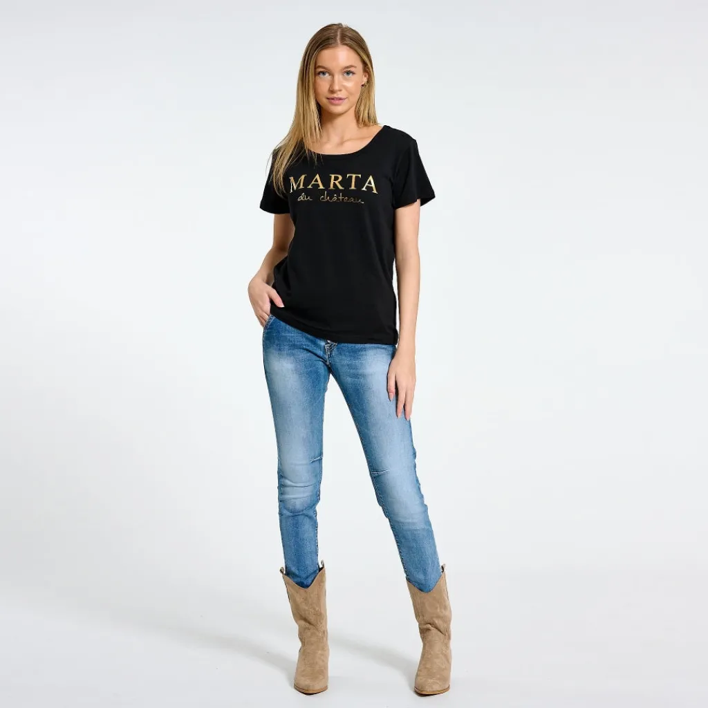 MARTA DU CHATEAU Dame T-shirt MT002 - Black Outlet
