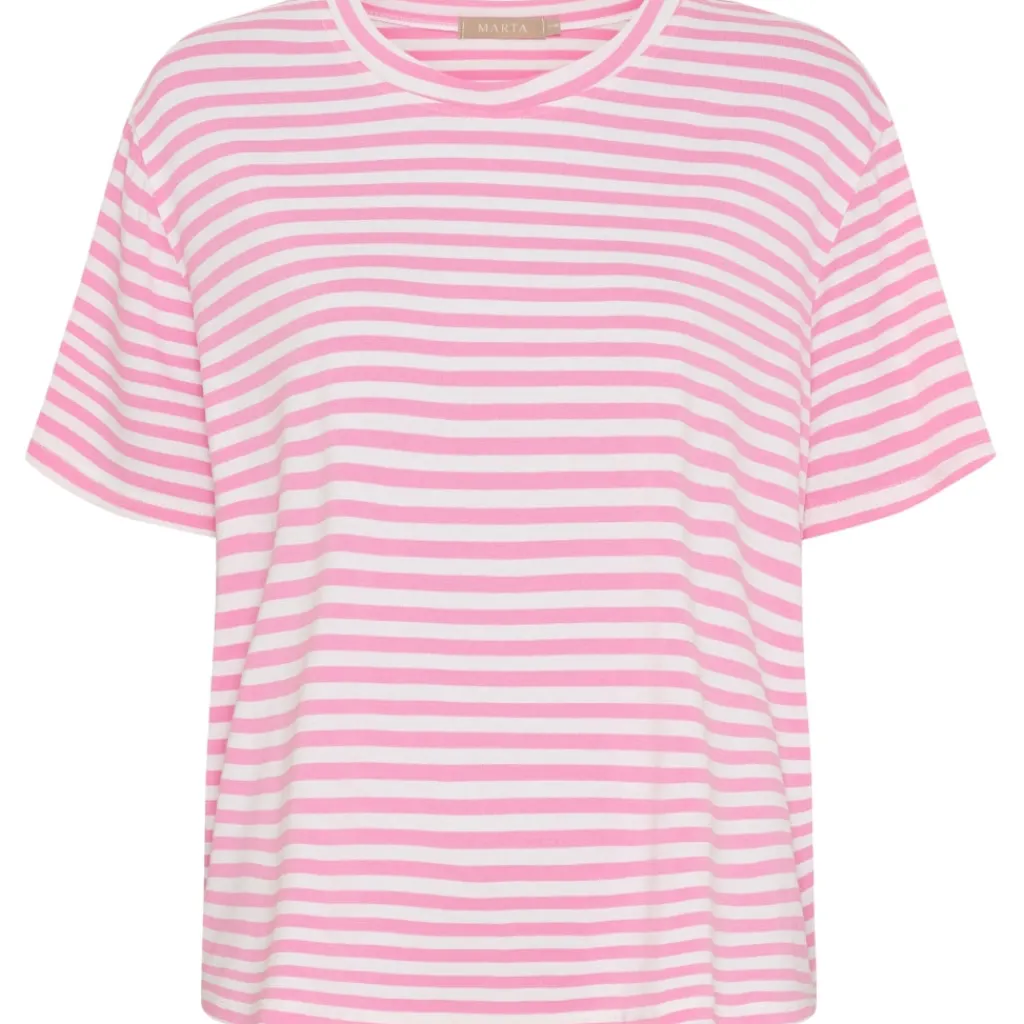 MARTA DU CHATEAU dame T-Shirt MdcEnrica 258036 - Bubblegum Stripe Outlet