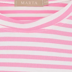 MARTA DU CHATEAU dame T-Shirt MdcEnrica 258036 - Bubblegum Stripe Outlet