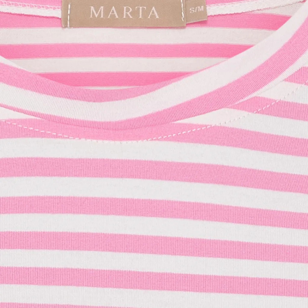 MARTA DU CHATEAU dame T-Shirt MdcEnrica 258036 - Bubblegum Stripe Outlet