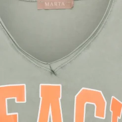MARTA DU CHATEAU dame T-Shirt MdcNella 2436/B - Military/Arancio Outlet