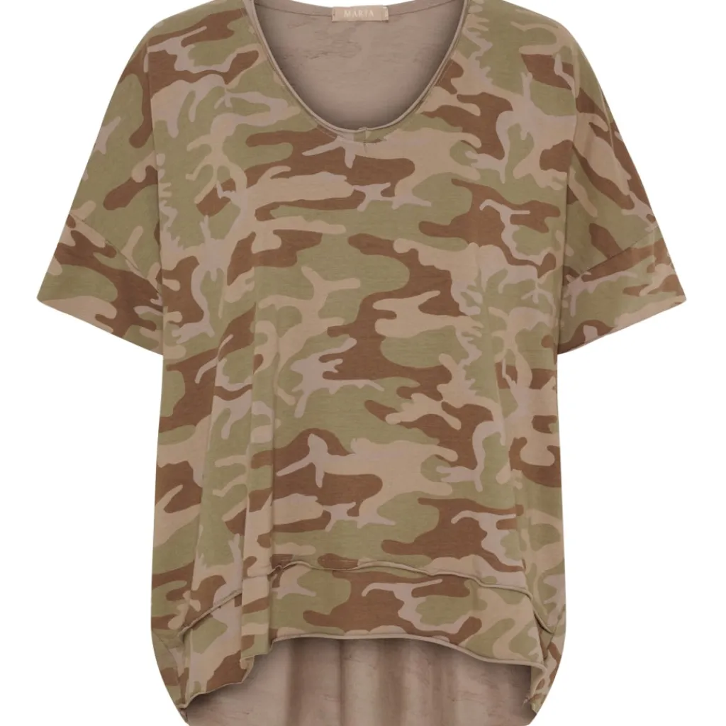 MARTA DU CHATEAU dame T-Shirt MdcHarper 2436C - Green Camo Outlet