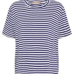 MARTA DU CHATEAU dame T-Shirt MdcEnrica 258036 - Blue Scuro Stripe Discount