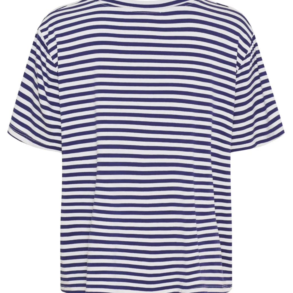 MARTA DU CHATEAU dame T-Shirt MdcEnrica 258036 - Blue Scuro Stripe Discount