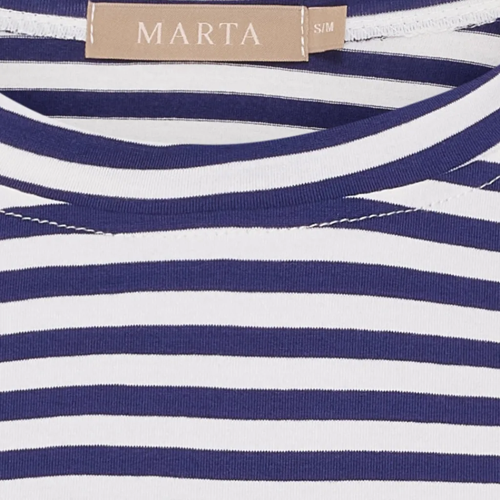 MARTA DU CHATEAU dame T-Shirt MdcEnrica 258036 - Blue Scuro Stripe Discount