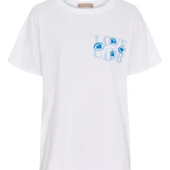 MARTA DU CHATEAU dame T-shirt MdcInge -0532 - White/Azzuro Clearance