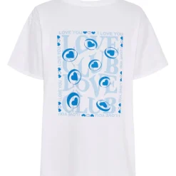 MARTA DU CHATEAU dame T-shirt MdcInge -0532 - White/Azzuro Clearance