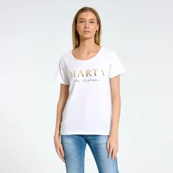 MARTA DU CHATEAU Dame T-shirt MT002 - Optisk White Discount