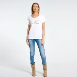 MARTA DU CHATEAU Dame T-shirt MT002 - Optisk White Discount