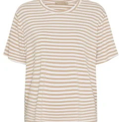 MARTA DU CHATEAU dame T-Shirt MdcEnrica 258036 - Beige Stripe Discount