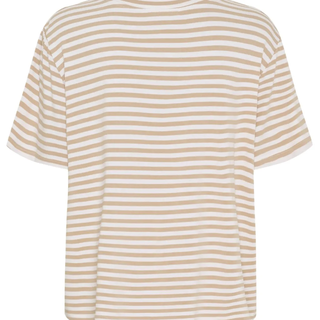 MARTA DU CHATEAU dame T-Shirt MdcEnrica 258036 - Beige Stripe Discount