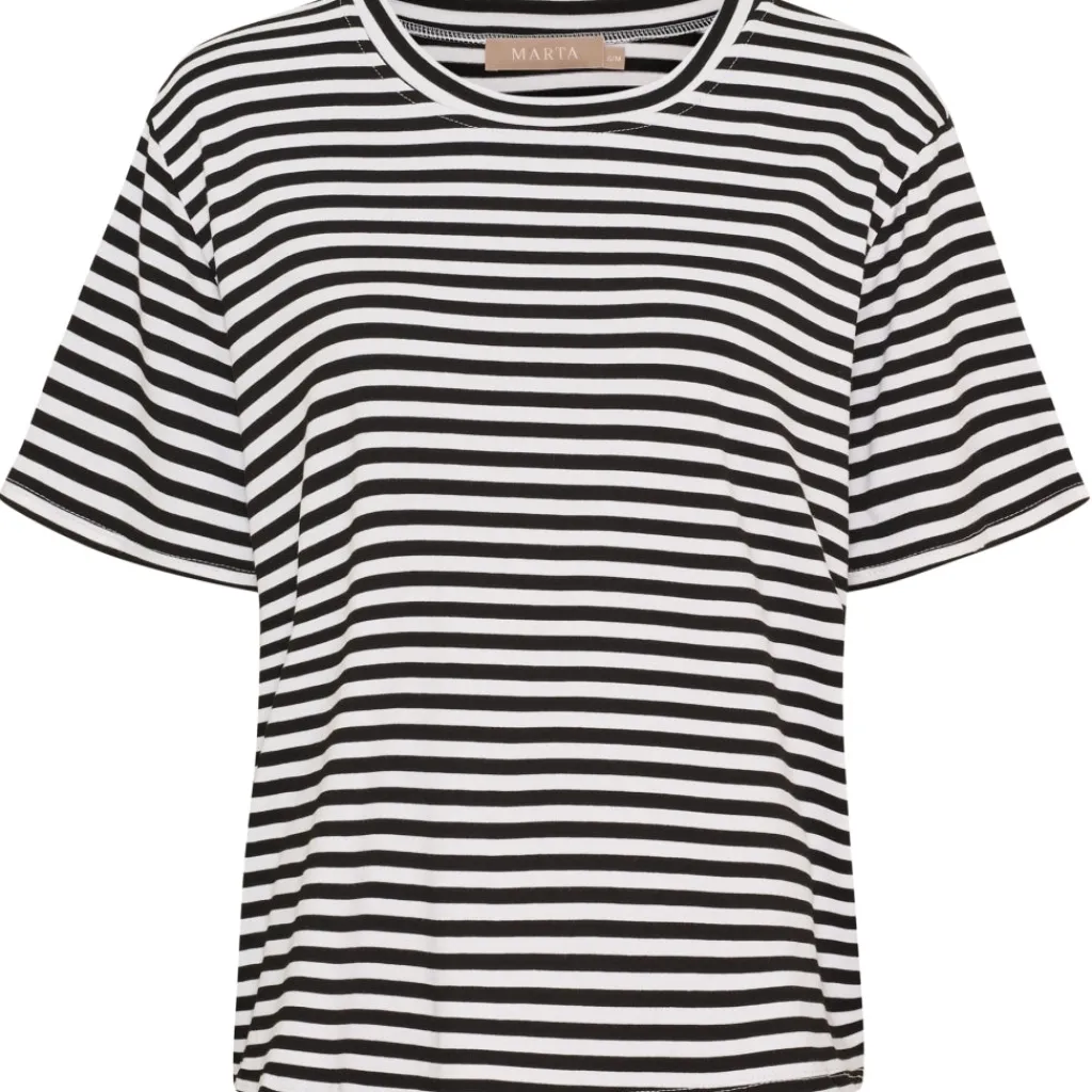 MARTA DU CHATEAU dame T-Shirt MdcEnrica 258036 - Black Stripe Sale