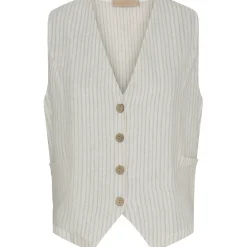 MARTA DU CHATEAU dame vest MdcEdel - Stripe Grey Clearance