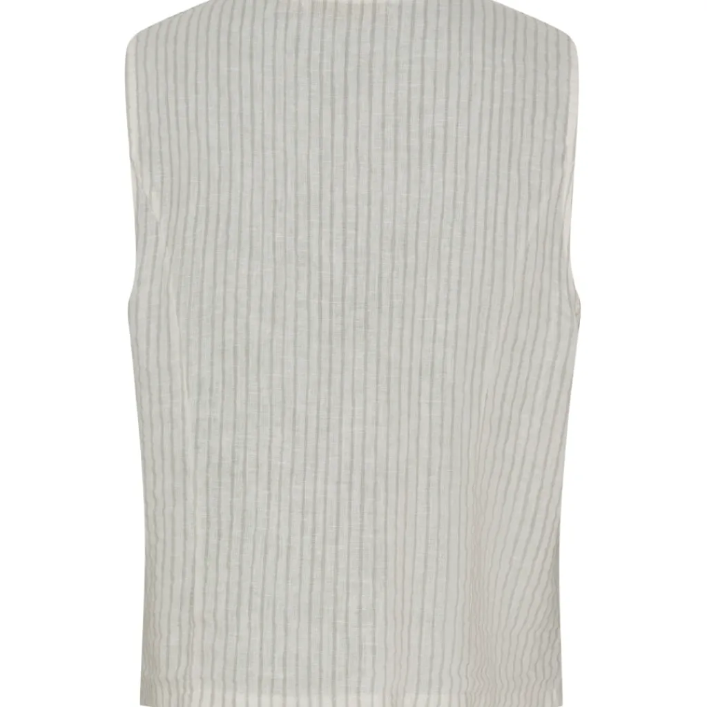 MARTA DU CHATEAU dame vest MdcEdel - Stripe Grey Clearance
