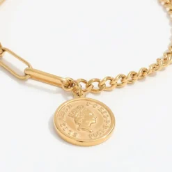 muun STUDIOS Panser Mønt Halskæde 18K belagt H041 - Guld