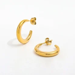 muun STUDIOS Sleek Hoops Ørering 18K belagt OE401 - Guld Hot